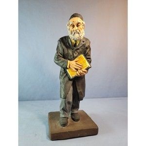 Jewish Man Holding Torah Book RARE Sculpture 1973 KAPLAN Limited Judaica Art